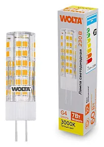 Лампа светодиодная Wolta  G4 7Вт 3000K WSTD-JC-220V7W3KG4-C