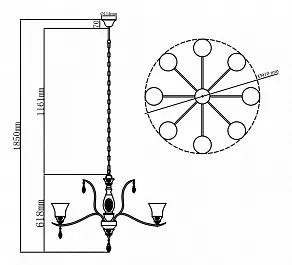 Подвесная люстра Maytoni Lampada H103-08-W