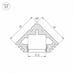 Профиль накладной угловой внутренний Arlight PDS45-T-3000 ANOD 018961