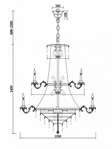 Подвесная люстра Maytoni Palace DIA890-PL-42-G