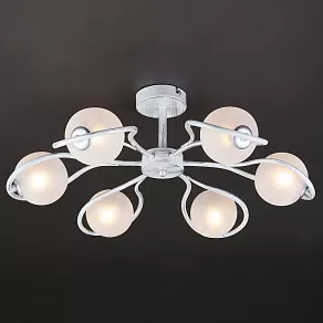 Люстра на штанге Eurosvet Camomile 70089/6 белый с серебром