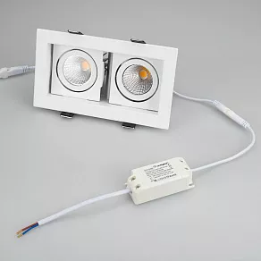 Встраиваемый светильник Arlight  CL-KARDAN-S180x102-2x9W White (WH, 38 deg)