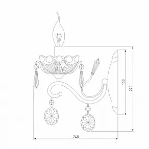 Бра Eurosvet Teodore 10103/1 хром/дымчатый хрусталь Strotskis