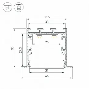 Профиль встраиваемый Arlight LINIA 057040