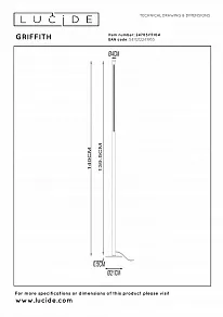 Торшер Lucide Griffith 24703/17/04