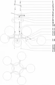 Потолочная люстра Moderli Circle V1152-5C