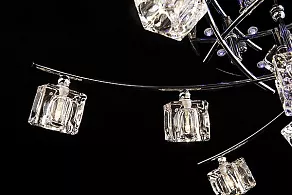 Потолочная люстра Eurosvet Quadro 4976/11 хром/синий+красный+фиолетовый