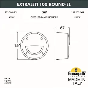 Встраиваемый светильник Fumagalli Leti 2S3.000.000.LYG1L