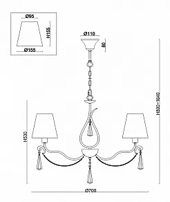 Подвесная люстра Freya Madeline FR2019PL-05BS