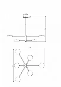 Люстра на штанге Freya Tibo FR6048CL-L6GR