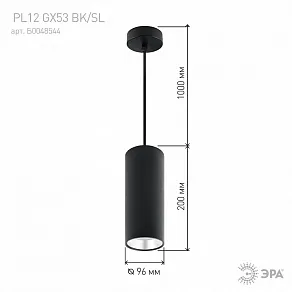 Подвесной светильник Эра  PL12 GX53 BK/SL