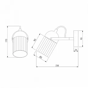Бра Eurosvet Mars 20122/1 черный/тертый серый
