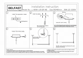 Подвесной светильник Belfast Ravenhill L-8199-L90 BR MB