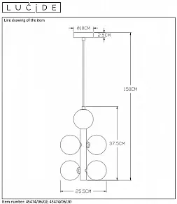 Подвесная люстра Lucide Tycho 45474/06/02