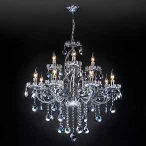 Подвесная люстра Eurosvet Darfina 3015/12 хром/лазурный хрусталь Strotskis