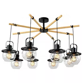Люстра на штанге Imex Freedom MD.23044-8-S-BK+WOOD