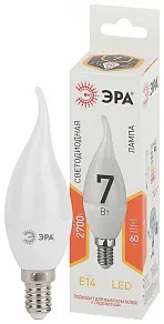 Лампа светодиодная Эра Стандарт E14 7Вт 2700K LED BXS-7W-827-E14