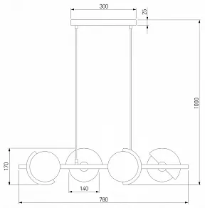 Подвесная люстра Eurosvet Moity 70149/4 черный/латунь