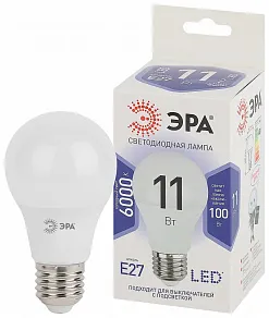 Лампа светодиодная Эра Стандарт E27 11Вт 6000K LED A60-11W-860-E27