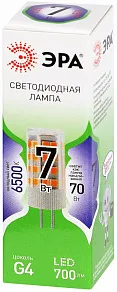 Лампа светодиодная Эра Green Line G4 7Вт 6500K LED G4-JC-7W-865-12V GL