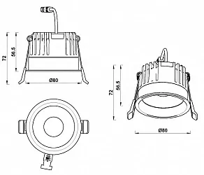 Встраиваемый светильник iLedex Mars 112-12W-D80-3000K-24DG-BK