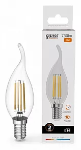Лампа светодиодная Gauss Filament Elementary E14 12Вт 2700K 42112