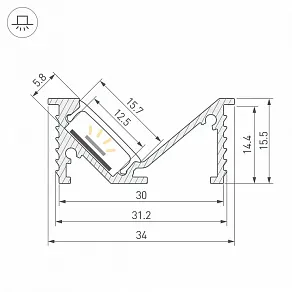 Профиль встраиваемый Arlight SL-BEVEL 063941