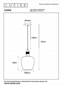 Подвесной светильник Lucide Ilona 45408/22/62