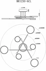 Люстра на штанге MyFar Mandy MR1230-6CL