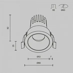 Встраиваемый светильник Maytoni  DL115-10W-3K-B
