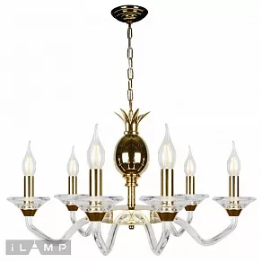 Подвесная люстра iLamp Flo YT2049-6 GD+Cear