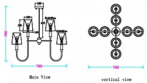 Люстра на штанге MyFar Gabriel MR2430-8P