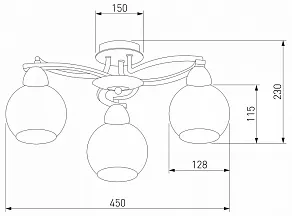 Потолочная люстра Eurosvet Larion 9654/3 хром/венге