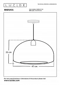 Подвесной светильник Lucide Maduka 10450/47/43