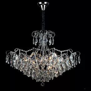 Подвесная люстра Eurosvet Crystal 10080/12 хром/прозрачный хрусталь Strotskis
