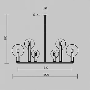 Люстра на штанге Maytoni Status MOD333PL-06BS1