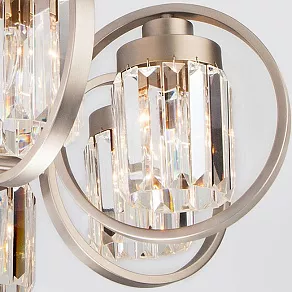 Люстра на штанге Eurosvet Loraine 10095/8 сатин-никель/прозрачный хрусталь Strotskis