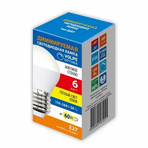 Лампа светодиодная Volpe OPTIMA DIM E27 6Вт 3000K UL-00009227