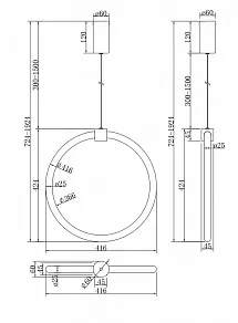 Накладной светильник Maytoni Anillo MOD315CL-L25G3K