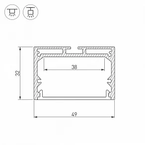 Профиль подвесной Arlight SL-LINE-4932-2000 ANOD 019308