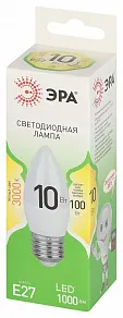 Лампа светодиодная Эра Green Line E27 10Вт 3000K LED B35-10W-830-E27 GL