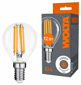 Лампа светодиодная Wolta  E14 12Вт 4000K WF-G45-12W4KE14