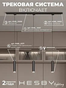 Комплект трековый Hesby Lighting Skylite №12 HSBL_kompl_S012_NI1B4K