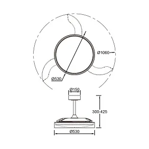 Светильник с вентилятором Mantra GLASS FAN 9525