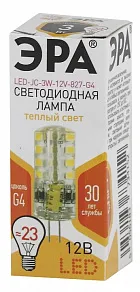 Лампа светодиодная Эра Стандарт G4 3Вт 2700K LED JC-3W-12V-827-G4