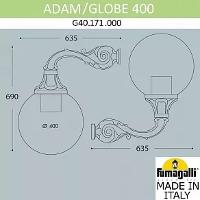 Светильник на штанге Fumagalli Globe 400 G40.171.000.AYE27
