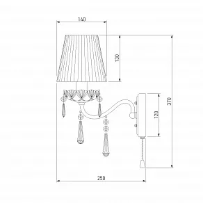 Бра Eurosvet Rosetta 10086/1 серебро/дымчатый хрусталь Strotskis