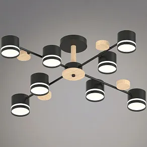 Люстра на штанге Reluce 68730 68730-0.3-08 GX53 BK+WOOD