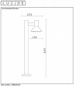 Наземный низкий светильник Lucide Nando 27886/65/30