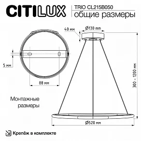 Подвесной светильник Citilux Trio CL215B050